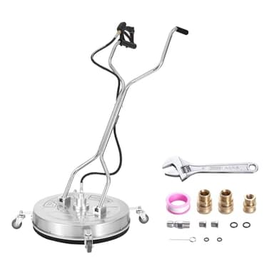 VEVOR 24" Pressure Washer Surface Cleaner w/Handles & Wheels, Stainless Steel Concrete Cleaner 4000 Max PSI, 3/8" Connector & 1/4" Adapter Power Washer Floor Attachment,for Floor Driveway, Patio - Image 1