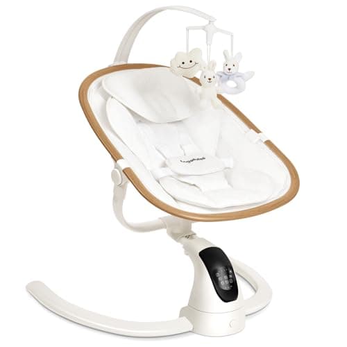Angelbliss Electric Baby Swing with Cry Detection, Side-to-Side Motion, 5 Speeds, 180 Rotation, Indoor Swing for Infants and Toddlers (White) - Image 1