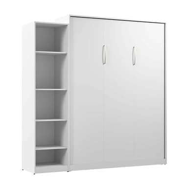 Bestar Claremont Queen Murphy Bed with Closet Organizer (85W) in White, Space-Saving Sleeping Arrangement for Multipurpose Room - Image 1