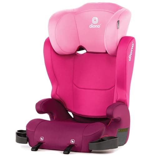 Diono Cambria 2 XL, Dual Latch Connectors, 2-in-1 Belt Positioning Booster Seat, High-Back to Backless Booster, Space and Room to Grow, 7 Headrest Positions, 8 Years 1 Booster Seat, Pink - Image 1