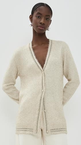 Le Superbe Women's Celestial Knit Cardigan, Gold Tinsel, XS - Image 2