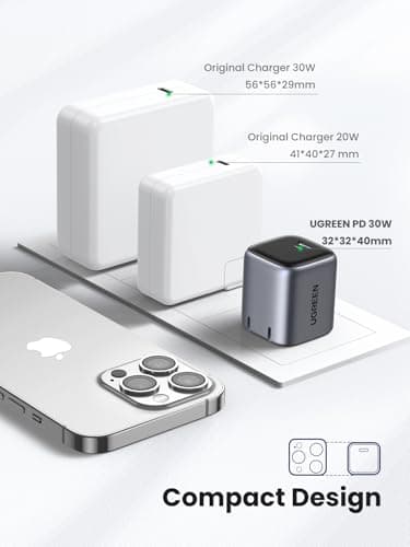 UGREEN 30W USB C Charger for iPhone 17, Nexode Foldable GaN PPS Compact Fast Wall Charger Block, USB-C Power Adapter for iPhone 17/16/15/14, Galaxy S25/S24/S23/S22 (Black) - Image 5