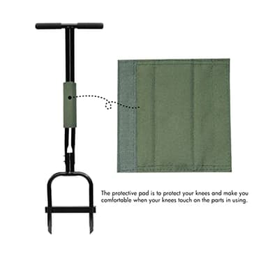 Gardzen Plug Aeration, Hand Hollow Tine Lawn Aerator, Heavy Duty Aerator for Compacted Soils and Lawns, 35" x 11", Black - Image 3