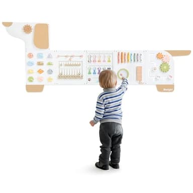 Beright Dog Activity Wall Busy Board Panels, Montessori Sensory Toys, Toddler Learning Activity Center, Perfect for Toddler Playroom & Children's Daycare, White - Image 1