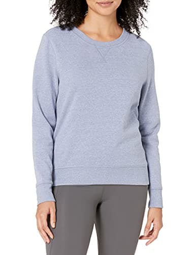 Amazon Essentials Women's Fleece Crewneck Pullover Sweatshirt (Available in Plus Size), Indigo Blue Heather, Medium - Image 1