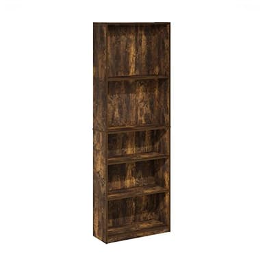 Furinno Jaya Simply Home Adjustable Shelf Bookcase, 5-Tier, Amber Pine - Image 5