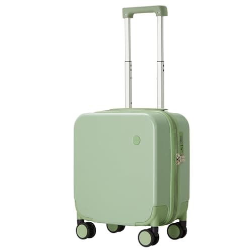 mixi 14 Inch Underseat Luggage Carry on Suitcase Free Boarding Personal Item Suitcases with Spinner Wheels Hardshell Lightweight PC for Short Travel, Avocado Green - Image 1
