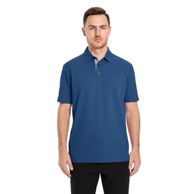 M MAELREG Mens Pique Polo Shirts Short Sleeve Performance Moisture Wicking Quick Dry Casual Golf Shirts for Men Blue - Image 2