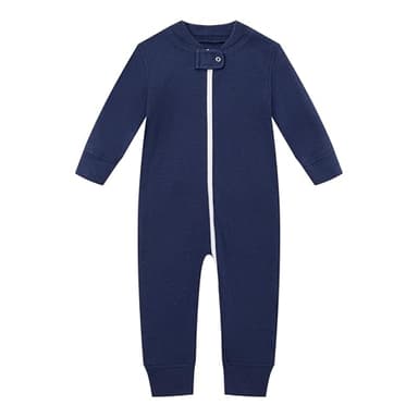 Owlivia Organic Cotton Baby Boy Girl Zip up Sleep N Play, Footless, Long Sleeve(18-24 Months, Wave & Navy) - Image 3