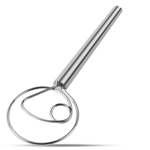 Agttete Danish Dough Whisk Stainless Steel Hook Dutch Bread Mixer Hand Tool for Sourdough Baking Making Blending Pastry Pizza