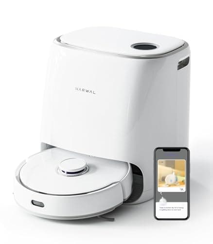 NARWAL Freo Mate Robot Vacuum and Mop Comb, Washing & Drying, Dirt Sense Ultra Clean, Auto Add Cleaner, LCD Display, Smart Swing, Arcuate-Route, WiFi, APP Control, White - Image 1