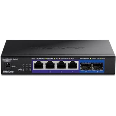 TRENDnet 6-Port Unmanaged Multi-Gig Switch, 4 x 2.5GBASE-T Ports, 2 x 10G SFP+ Ports Fanless, Compact Desktop Design, Metal Housing, Network Ethernet Switch, Lifetime Protection, Black, TEG-S562 - Image 11