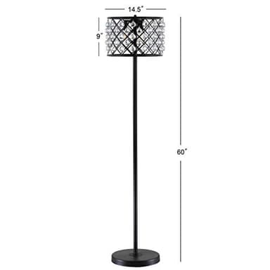 JONATHAN Y JYL9000B Elizabeth 60" Crystal/Metal LED Floor Lamp, Contemporary, Modern, Transitional, Elegant, Office, Living Room, Family Room, Dining Room, Bedroom, Hallway, Foyer, Bronze/Clear - Image 4