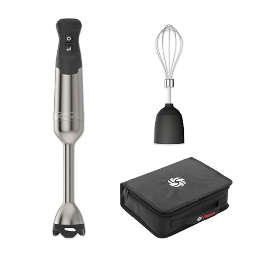 Vitamix 5-Speed Immersion Blender 3-Piece Bundle, 625-Watt Motor, One-Handed Operation, 5 ft cord, includes Whisk Attachment & Storage Case, Stainless Steel/Black - Image 1