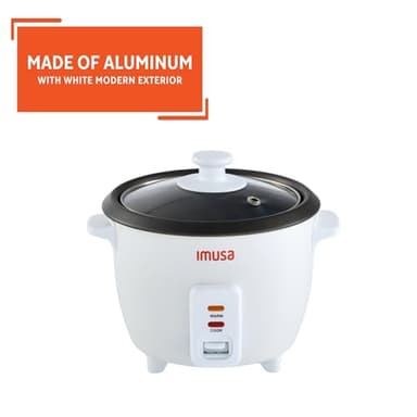 IMUSA USA GAU-00011 Electric Nonstick Rice Cooker 3-Cup (Uncooked) 6-Cup (Cooked), White - Image 3