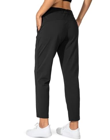 G Gradual Women's Pants with Deep Pockets 7/8 Stretch Sweatpants for Women Athletic, Golf, Lounge, Work (Black, Medium) - Image 2