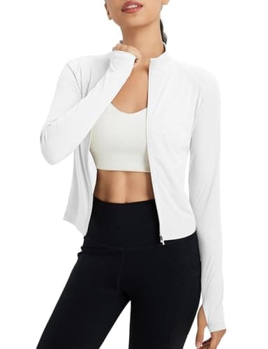 baleaf Women's SPF Sun Shirts UV Protection UPF 50+ Full Zip Jacket Lightweight Quick Dry Long Sleeve Clothing Ultra White S - Image 1