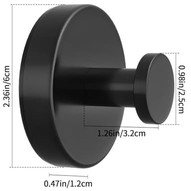 Suction Cup Hooks for Shower, Bathroom, Hanging Towels, Robe, Loofah, Mounting on Glass Shower Doors, Tile, Mirrors, Black, Rubber Suction Cup, 2 Pack - Image 7