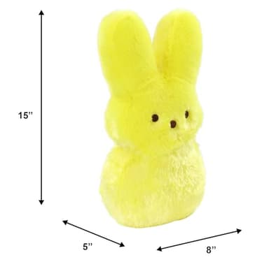 Animal Adventure | Shaggy Bunny Peeps | 15” Collectible Plush | Yellow - Image 2
