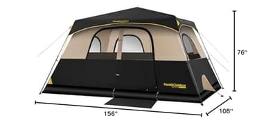 FanttikOutdoor Zeta C8 Pro Camping Tent 8 Person Instant Cabin Tent Setup in 60 Seconds with Rainfly & Windproof Portable with Carry Bag for Family Camping & Hiking, Khaki - Image 9