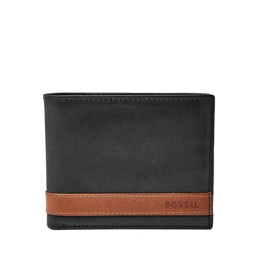 Fossil Men's Quinn Leather Bifold with Flip ID Wallet, Black, (Model: ML3644001) - Image 1