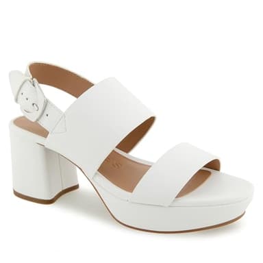 Aerosoles Women's CAMILIA Heeled Sandal, Bright White Faux Leather, 9 - Image 2