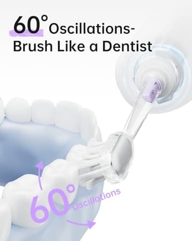 Laifen Wave Special Electric Toothbrush, New 2025 Version Oscillation & Vibration Sonic Electric Toothbrush for Adults with App, 2 Brush Heads, IP68 Waterproof Travel-Friendly (Misty Lavender) - Image 2