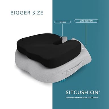 X Large Seat Cushions for Office Chairs - Pressure Relief Seat Cushion for Tailbone Pain, Back Pain, Coccyx & Sciatica Pain Relief Pillow - Office Chair Cushion + Extra Cover(Gray) - Image 6