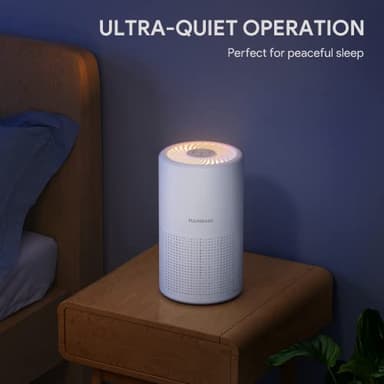 FULMINARE Air Purifiers for Bedroom H13 True HEPA Air Filter Quiet Air Cleaner With Night Light Portable Small Air Purifier for Home, Office, Living Room (White 2 Pack) - Image 8