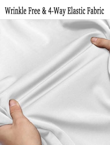 COOFANDY Men's Long Sleeve Button Down Wrinkle Free Dress Shirt Business Casual Untucked Stretch Muscle Fit Shirts White - Image 4