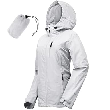 33,000ft Packable Rain Jacket Women Lightweight Waterproof Raincoat with Hood Cycling Bike Jacket Windbreaker - Image 1