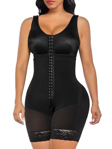 SHAPERX Women's Fajas Colombianas Tummy Control Shapewear Postpartum Full Body Shaper Butt Lifter Bodysuit, SZ7302-Black-L - Image 1