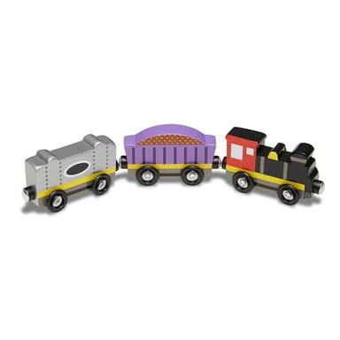 Melissa & Doug Wooden Magnetic Train Cars - 8 Piece Educational and Skill-Building Wooden Toy for Boys and Girls - Image 4