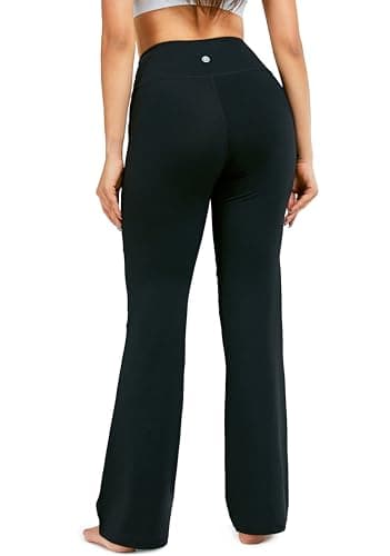 28"/30"/32"/34" Inseam Women's Bootcut Yoga Pants Long Bootleg High-Waisted Flare Pants with Pockets BlackFlare_30_Medium Black - Image 3