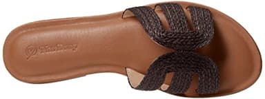 The Drop Women's Monika Flat H-Band Slide Sandal, Coffee Bean Raffia, 8 - Image 5