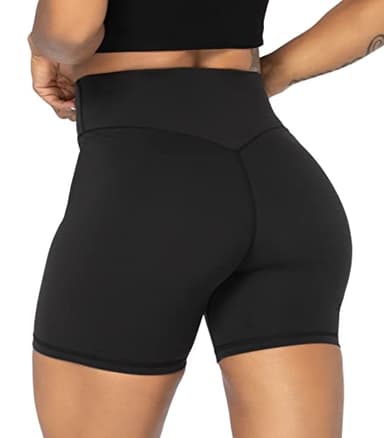 Sunzel High Waist Biker Shorts for Women No Front Seam Soft Yoga Workout Gym Bike Shorts Tummy Control Squat Proof Black - Image 2