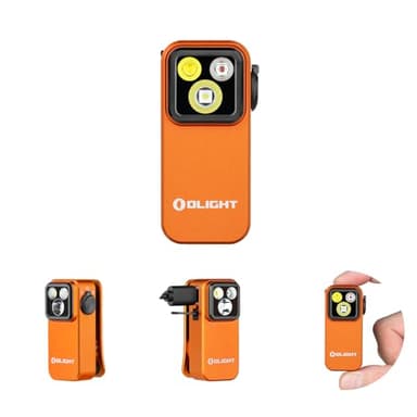 OLIGHT Oclip Pro EDC Flashlight Clip-on Light, Rechargeable 500 Lumens with Three Lighting Solutions Type-C Charging, Magnetic Flash Lights for Signaling, Cycling, Outdoor or Indoor Use(Orange) - Image 1