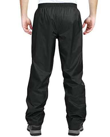 33,000ft Men's Rain Pants, Waterproof Rain Over Pants, Windproof Outdoor Pants for Hiking, Fishing Black - Image 2