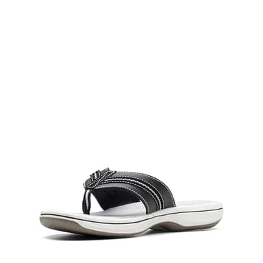 Clarks Women's Brinkley Jazz Flip Flop, Black Synthetic, 8 - Image 6