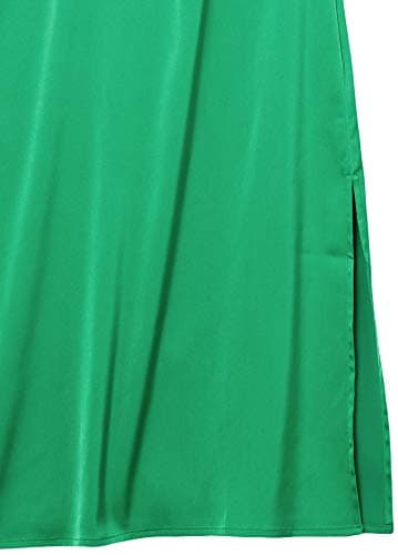 The Drop Women's Ana Silky V-Neck Midi Slip Dress, Emerald, S - Image 7