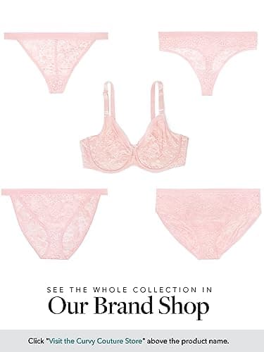 Curvy Couture Women's High Cut Brief Underwear, Blushing Rose Lace - Image 5