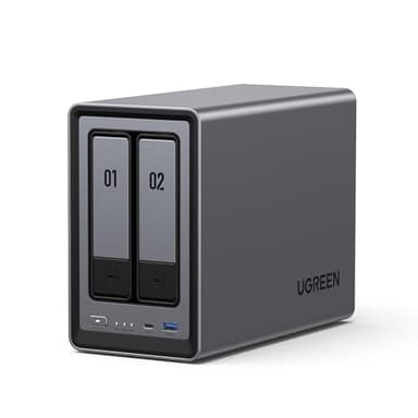 UGREEN NASync DXP2800 2-Bay Desktop NAS, Intel N100 Quad-core CPU, 8GB DDR5 RAM, 2.5GbE, 2X M.2 NVMe Slots, 4K HDMI, Network Attached Storage (Diskless) - Image 1