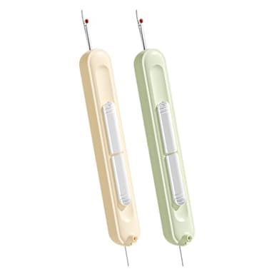 Upgraded 2 in 1 Needle Threaders Seam Ripper,Threader for Hand Sewing Sewing Supplies,Stretchable Remover Tool for Hand Sewing,Knitting,Cross Stitch,Embroidery,Thread Removal (White+Green) - Image 1