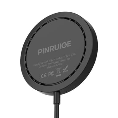 PINRUIGE Magnetic Wireless Charger for iPhone 15W Max Fast for Mag-Safe Wireless Charging Pad Compatible for iPhone 16/16 Pro/Pro Max/15/14/13/12/11/Pro with Wall Charger for USB-A Converter, Black - Image 2