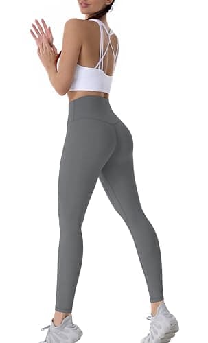 Sunzel Workout Leggings for Women, Squat Proof High Waisted Yoga Pants 4 Way Stretch, Buttery Soft Sunzfly 28", Dark Grey, Large - Image 5
