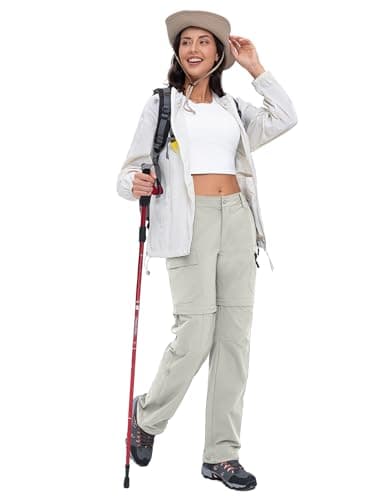 Cycorld Women's-Hiking-Pants-Convertible Quick-Dry-Stretch-Lightweight Zip-Off Outdoor Pants with 5 Deep Pockets (Cloud Grey, XX-Large) - Image 6