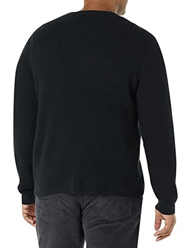Amazon Essentials Men's Long-Sleeve Soft Touch Waffle Stitch Crewneck Sweater, Black, Medium - Image 2
