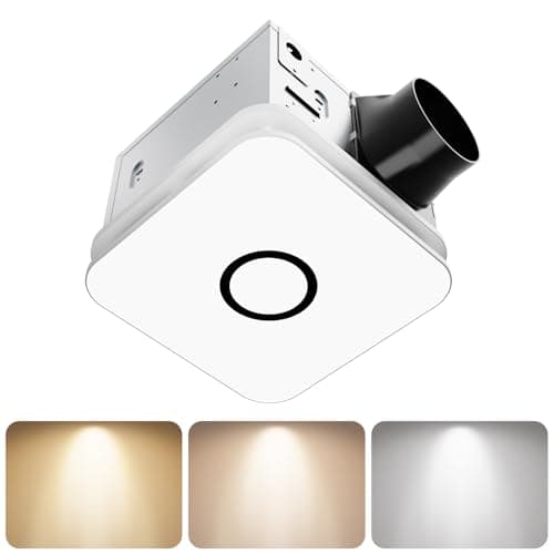 2-in-1 Bathroom Exhaust Fan with Light, 32W Quiet Vent Fan - 130 CFM & 1.5 Sones, 1200lm LED Light - 3000K/4000K/5000K Adjustable, Easy to Install, Bathroom Fans for Home, Bath, Hotel, Etc.