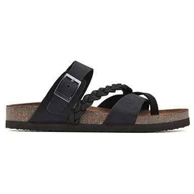WHITE MOUNTAIN Shoes Hazy Footbed Sandal, Black/Nubuck, 10 M - Image 3