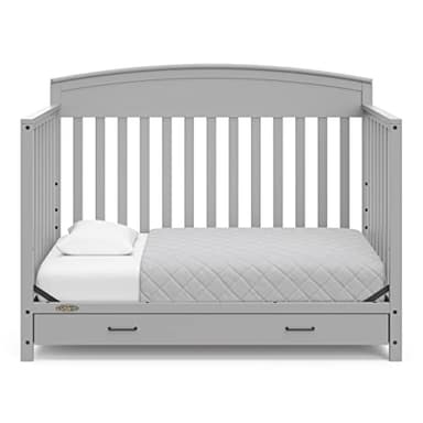 Graco Benton 5-in-1 Convertible Crib with Drawer (Pebble Gray) -Converts from Baby Crib to Toddler Bed, Daybed and Full-Size Bed,Fits Standard Full-Size Crib Mattress, Adjustable Mattress Support Base - Image 9